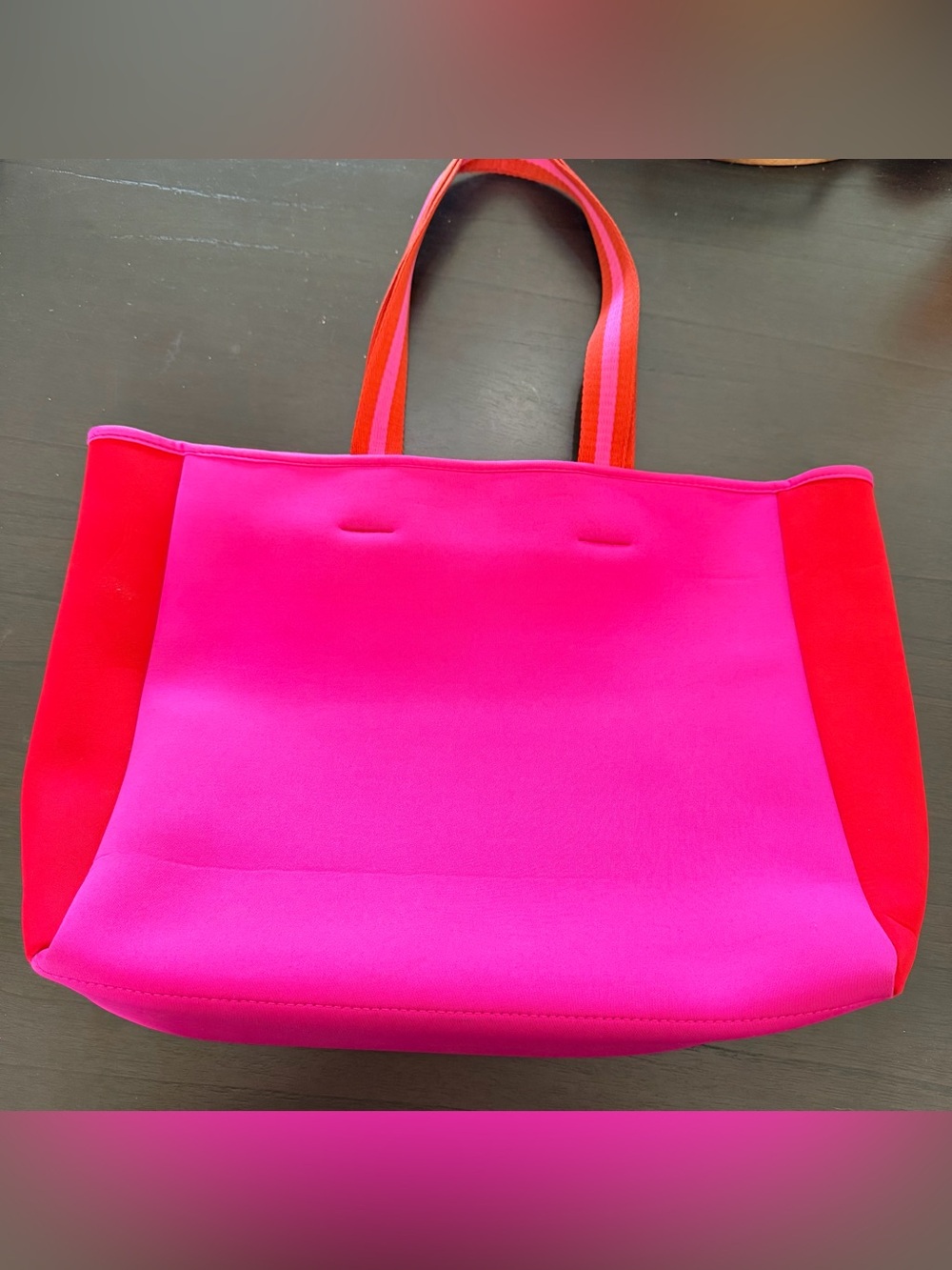Pink and Red Neoprene Tote Bag by Summersalt